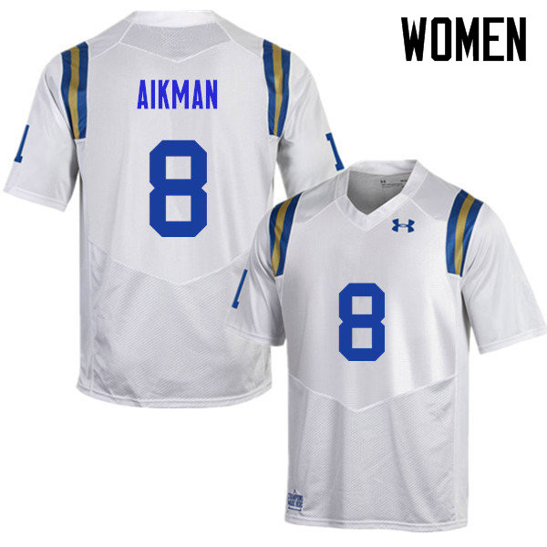 Women #8 Troy Aikman UCLA Bruins Under Armour College Football Jerseys Sale-White